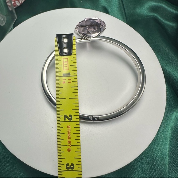 Swarovski Lucent Pink Pear Crystal Bangle – Rhodium Plated NIB (Medium) - Picture 16 of 16